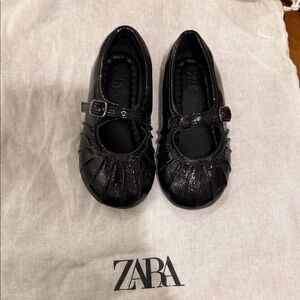 Zara Kids Shiny Black Mary Jane Shoes